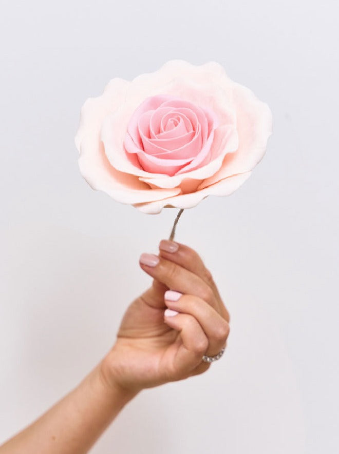 pink rose cake topper