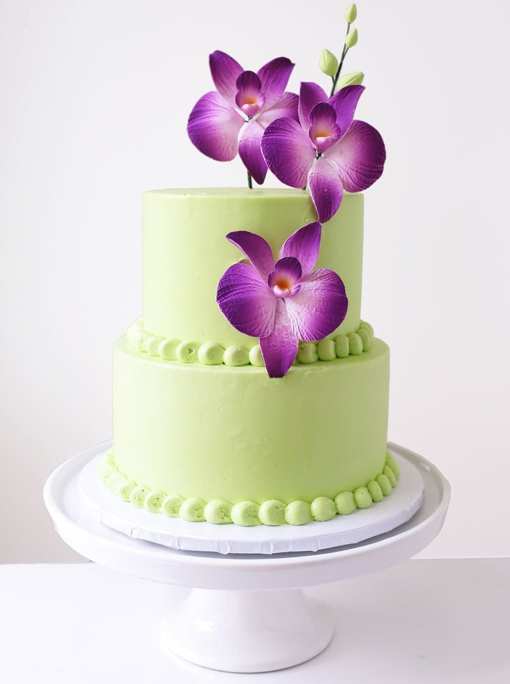 purple orchid sugar flower set