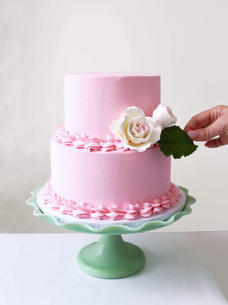 white rose cake topper