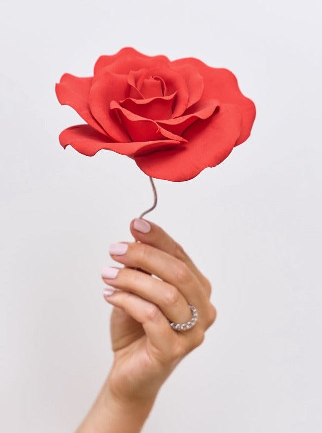 red rose cake topper