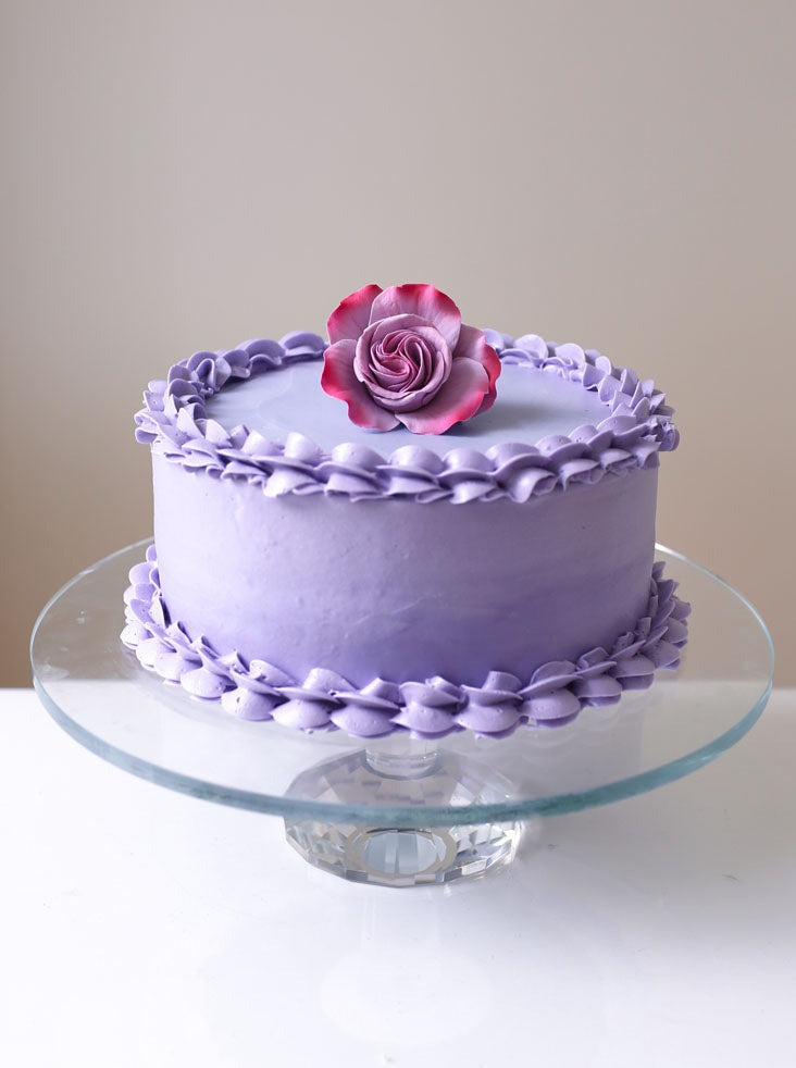 purple rose cake topper
