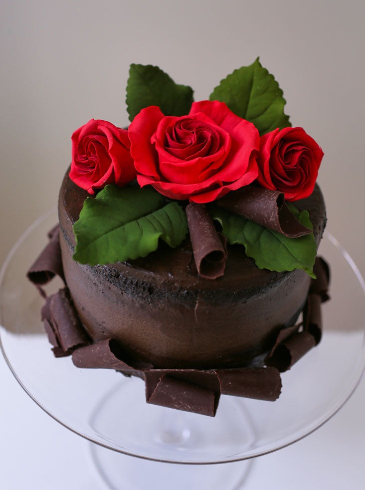 red rose cake topper