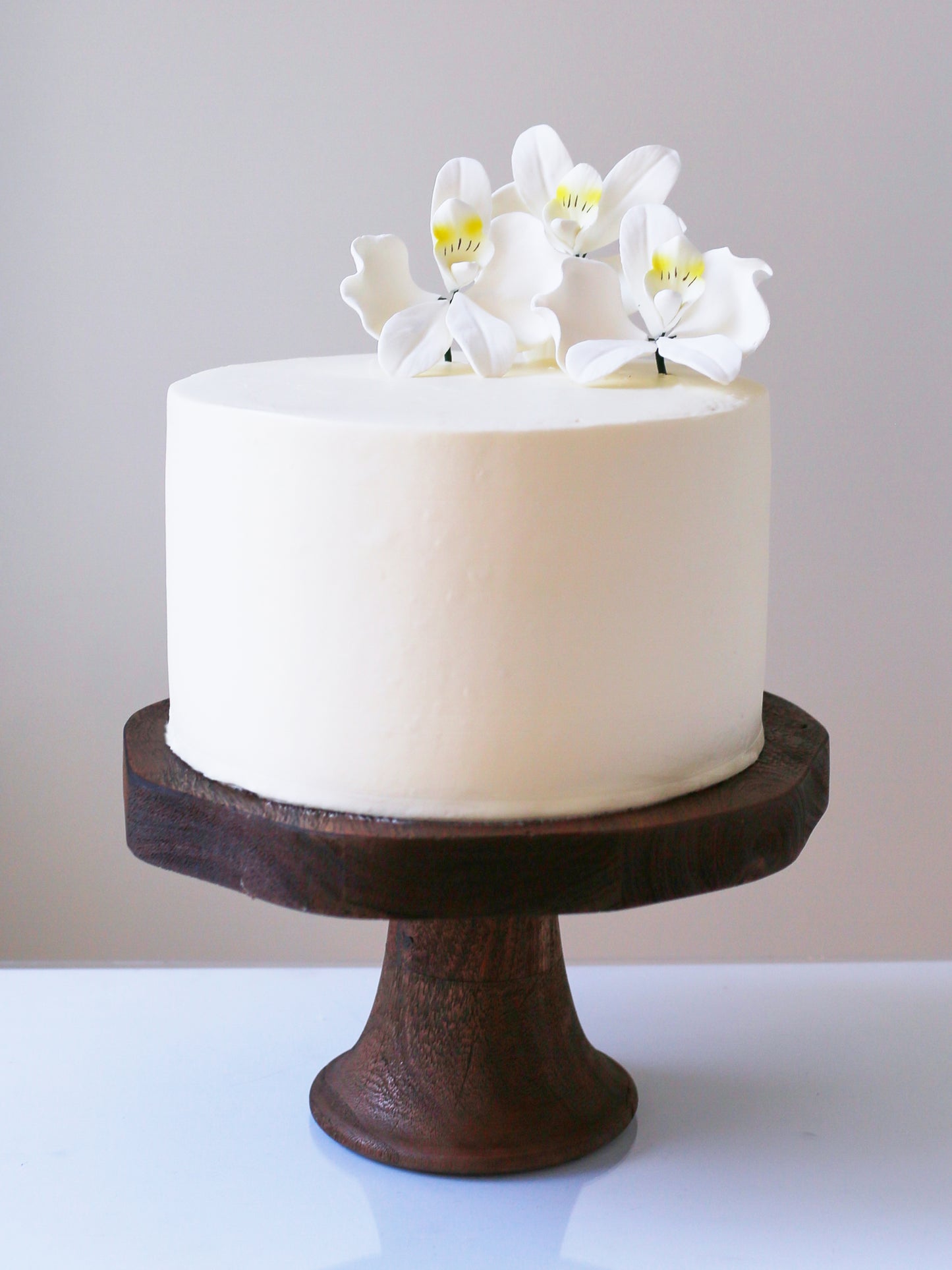 white orchid cake decorations