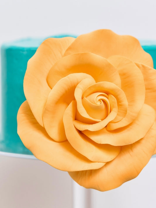 orange gumpaste flower